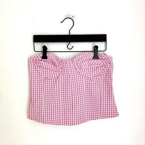 Zara // gingham corset top